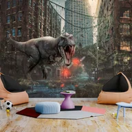 Fototapety - Fototapeta samoprzylepna - Dinozaur w mieście (rozmiar 98x70) - miniaturka - grafika 1
