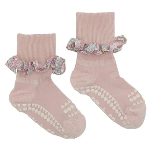 GoBabyGo antypoślizgowe skarpetki do nauki chodzenia LIBERTY BAMBOO Soft Pink Michelle 12 m+ - Skarpetki dla dzieci - miniaturka - grafika 1