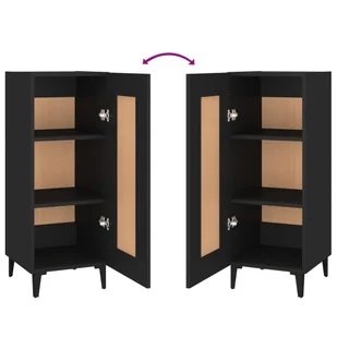 Lumarko Szafka, czarna, 34,5x34x90 cm, materiał drewnopochodny - Szafki do salonu - miniaturka - grafika 9