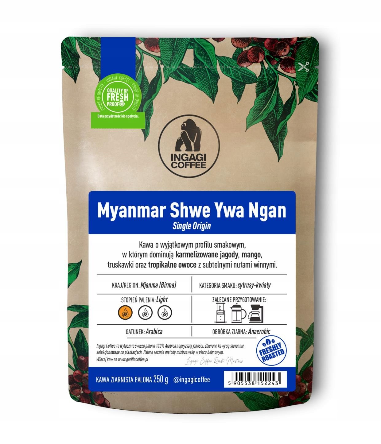 Kawa ziarnista 1 kg Myanmar Birma arabica
