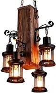 Lampy sufitowe - Lampa wisząca retro industrialny loft bar lampa wisząca vintage 4 światła żyrandolReplika acyjna lampa wisząca E27 - miniaturka - grafika 1