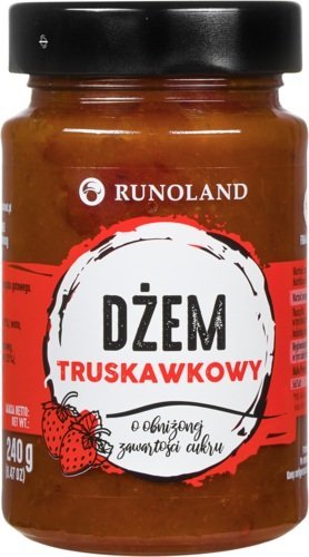 Runoland Dżem truskawkowy obniżona zawartość cukru 240 g