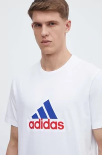 adidas t-shirt bawełniany męski kolor biały z nadrukiem IS3234 - Koszulki męskie - miniaturka - grafika 1