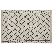 Dywany - Dywan bawełniany 160 x 230 cm beżowy z czarnym BOZKIR - miniaturka - grafika 1