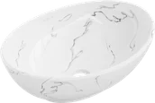 Umywalki - Mexen Elza umywalka nablatowa 40 x 33 cm, biała kamień - 21014081 - miniaturka - grafika 1