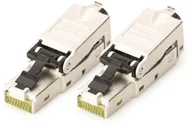 Pozostałe akcesoria sieciowe - Digitus CAT 6A Field Termination Plug, STP with dust cap, bend relief - 2 pcs., RJ-45, Silver, Male, Straight, Zinc, Cat6a DN-93631-2 - miniaturka - grafika 1