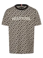 Koszulki męskie - Tommy Hilfiger T-shirt męski Mężczyźni Bawełna czarny|biały|beżowy wzorzysty, M - miniaturka - grafika 1