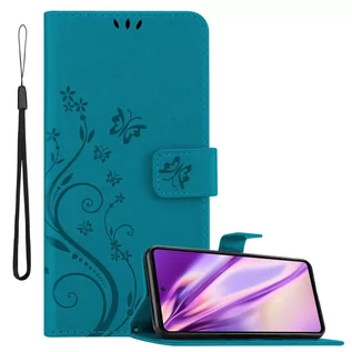 Portfele - Pokrowiec Do Samsung Galaxy A72 4G / 5G w Etui NIEBIESKI KWIATOWY  Kwiaty Portfel Obudowa Case Cover Cadorabo - grafika 1