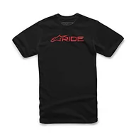Koszulki męskie - Alpinestars Męski T-shirt z bawełny SS ~ Ride 3.0 czarno-czerwony - miniaturka - grafika 1