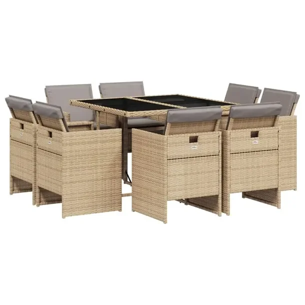 Zestaw Mebli Ogrodowych Rattan PE, Stół 110x106x73 cm, Krzesła 50,5x54x7