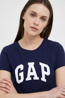Koszulki sportowe damskie - GAP t-shirt bawełniany kolor granatowy - Gap - grafika 1