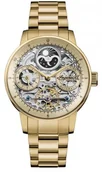 Zegarki męskie - Zegarek męski INGERSOLL I07711 złoty klasyczny skeleton - miniaturka - grafika 1