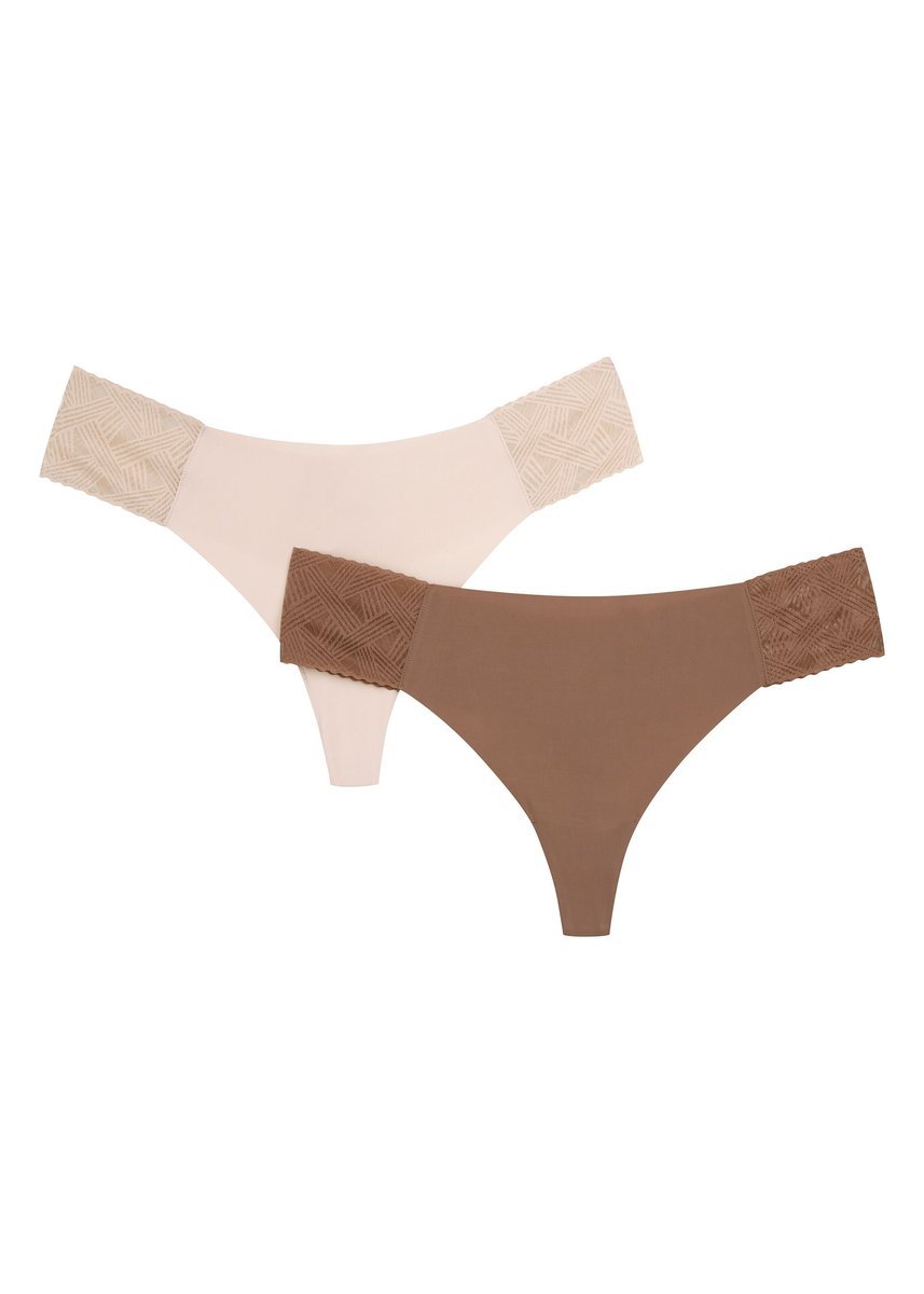 Majtki stringi Piri 2-pak Esotiq beżowy, brązowy S