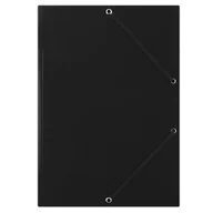 Szkolne artykuły papiernicze - Donau Teczka z gumką karton A4 400gsm 3-skrzydłowa czarna - miniaturka - grafika 1