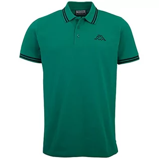 Koszule męskie - Kappa Deutschland Męska koszula polo ALEOT, zielona (Pepper Green), standard - grafika 1