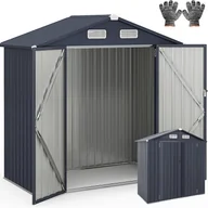 Altany ogrodowe - 3,5 m³ Ogrodowa Szopa z Ocynkowanej Stali z Dachem, 2 Zamykane Drzwi, Skuteczna Wentylacja 2 Rękawy, Szopa Ogrodowa na Zewnątrz, 193 x 108 x 196 cm - miniaturka - grafika 1