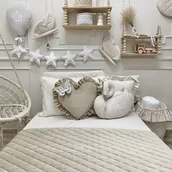 Koce i narzuty dla dzieci - AKSAMITNA PIKOWANA NARZUTA 90x180cm VELVET BEŻOWA - miniaturka - grafika 1