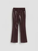 Spodnie damskie - Reserved - Spodnie z imitacji skóry - bordowy - miniaturka - grafika 1