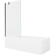 Wanny - Mexen Vega wanna prostokątna 160 x 70 cm z obudową i parawanem 1-skrzydłowym 90 cm, transparent, czarny - miniaturka - grafika 1