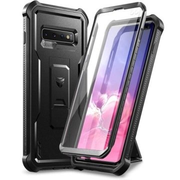 Pancerne Etui Dexnor do Samsung Galaxy S10+ Plus, Folia, Podstawka, Obudowa