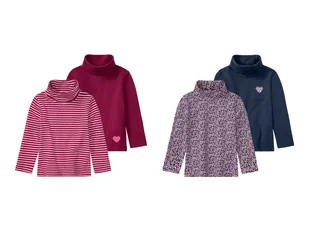 lupilu® Golfy dziewczęce z bawełną, 2 sztuki - Bluzki dla dziewczynek - miniaturka - grafika 1