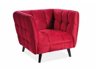 Fotele - Signal FOTEL CASTELLO 1 VELVET BORDOWY BLUVEL 59 / WENGE - miniaturka - grafika 1