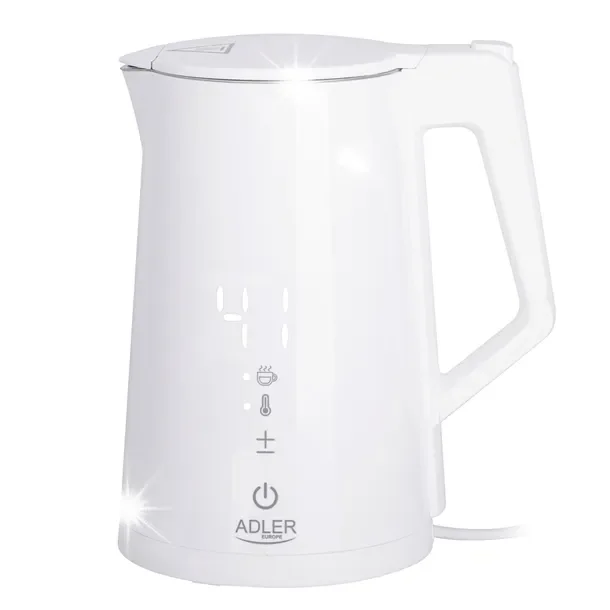 AD 1345 white Czajnik metalowy LED z regulacją temperatury 1,7L STRIX