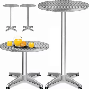 Stolik Barowy 2w1 Bistro Aluminium Składany 70-115cm 2szt. - Stoły ogrodowe - miniaturka - grafika 1