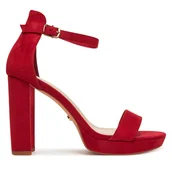 Sandały damskie - Sandały DeeZee SE008 Czerwony - miniaturka - grafika 1