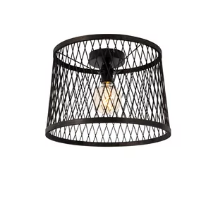 QAZQA Wiejska lampa sufitowa czarny rattan 40 cm IP44 - Calamus - Lampy ogrodowe - miniaturka - grafika 1