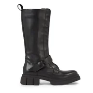 Kozaki damskie - Kozaki Tommy Hilfiger Cool Monochromatic Bikerboot FW0FW07338 Czarny - miniaturka - grafika 1