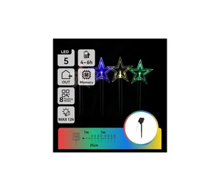 Aigostar - LED RGBY Solarna lampka świąteczna LED/1,2V/8 funkcji - Lampy ogrodowe - miniaturka - grafika 1