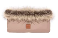 Śpiworki dla dzieci - Mufka do wózka beżowa z futerkiem - miniaturka - grafika 1