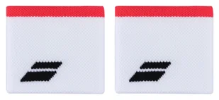 Frotka Babolat  Logo Wristband White/Strike Red - Tenis ziemny - miniaturka - grafika 1