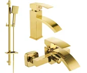 Zestawy baterii łazienkowych - Mexen Libra DQ45 zestaw wannowy, złoty - 745103DQ45-50 - miniaturka - grafika 1