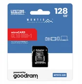 Karty pamięci - microSD 128GB CL10+adapter MT072-128 Montis by Goodram - miniaturka - grafika 1