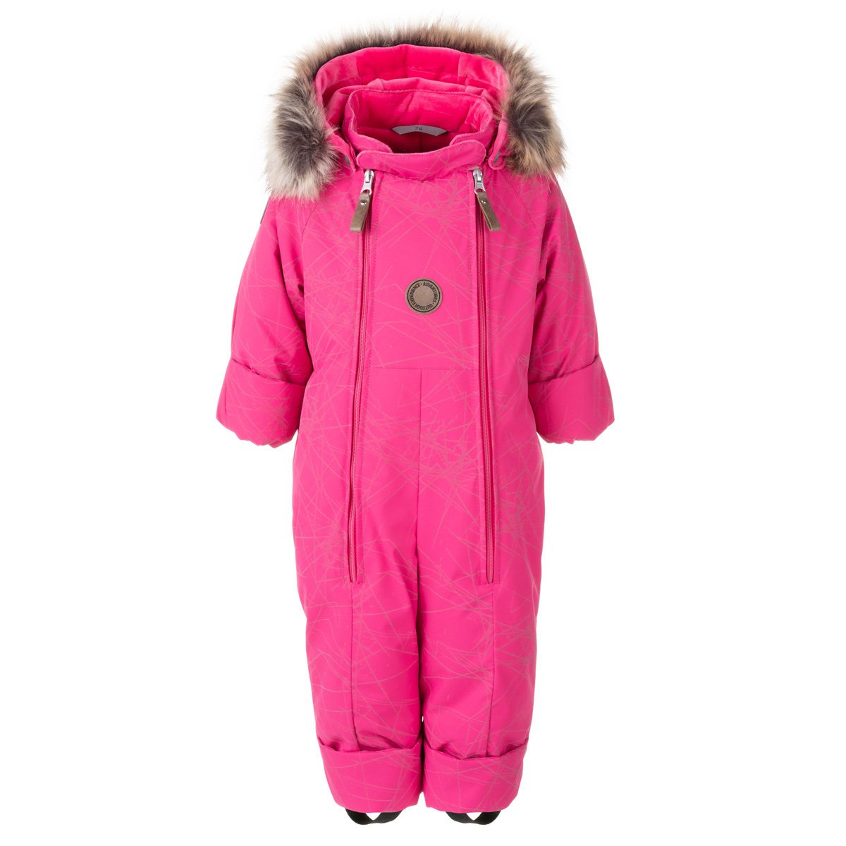 Dziewczęcy kombinezon zimowy odblaskowy różowy Lenne r.86