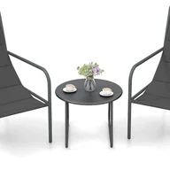 Meble ogrodowe - Zestaw mebli balkonowych, 3-częściowy zestaw mebli ogrodowych z 2 krzesłami i stołem, meble tarasowe, zestaw do siedzenia do ogrodu, na - miniaturka - grafika 1