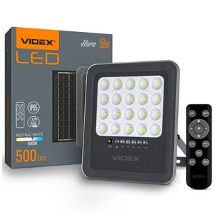 Naświetlacz solarny LED 500lm 5000mAh neutralny biały + pilot sterowania - Lampy ogrodowe - miniaturka - grafika 1