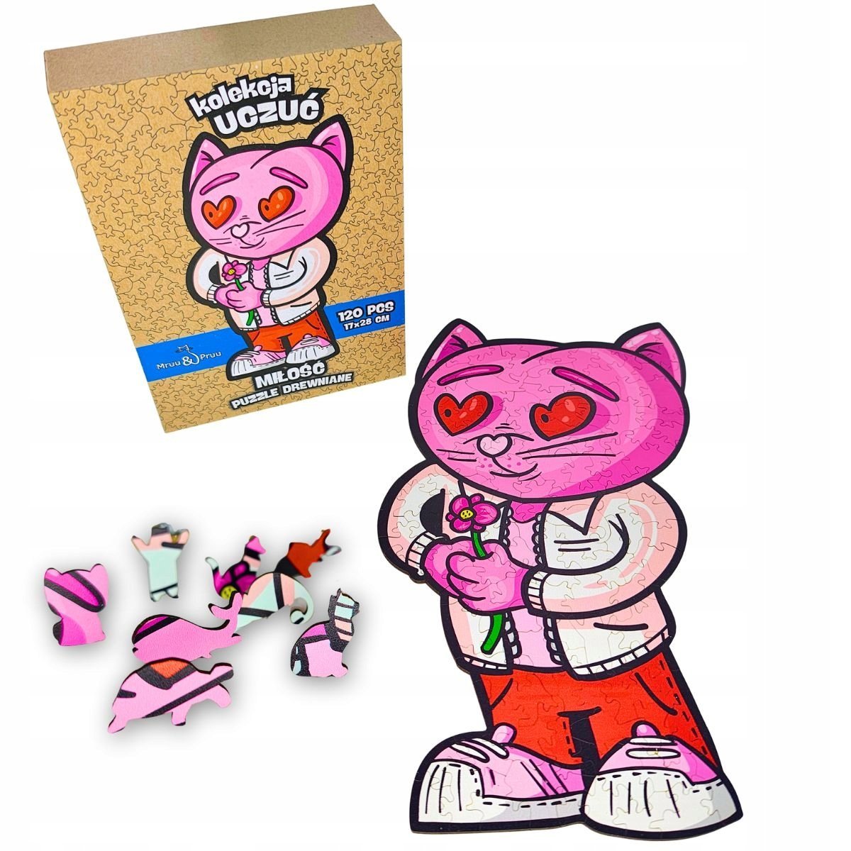 PUZZLE DREWNIANE DLA DOROSŁYCH 120 ELEMENTÓW MIŁOŚC PREZENT DLA DZIECKA
