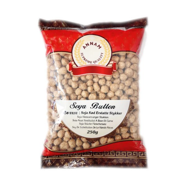 Kawałki sojowe Annam Soya Button 250 g - wysokobiałkowe sprężyste idealne