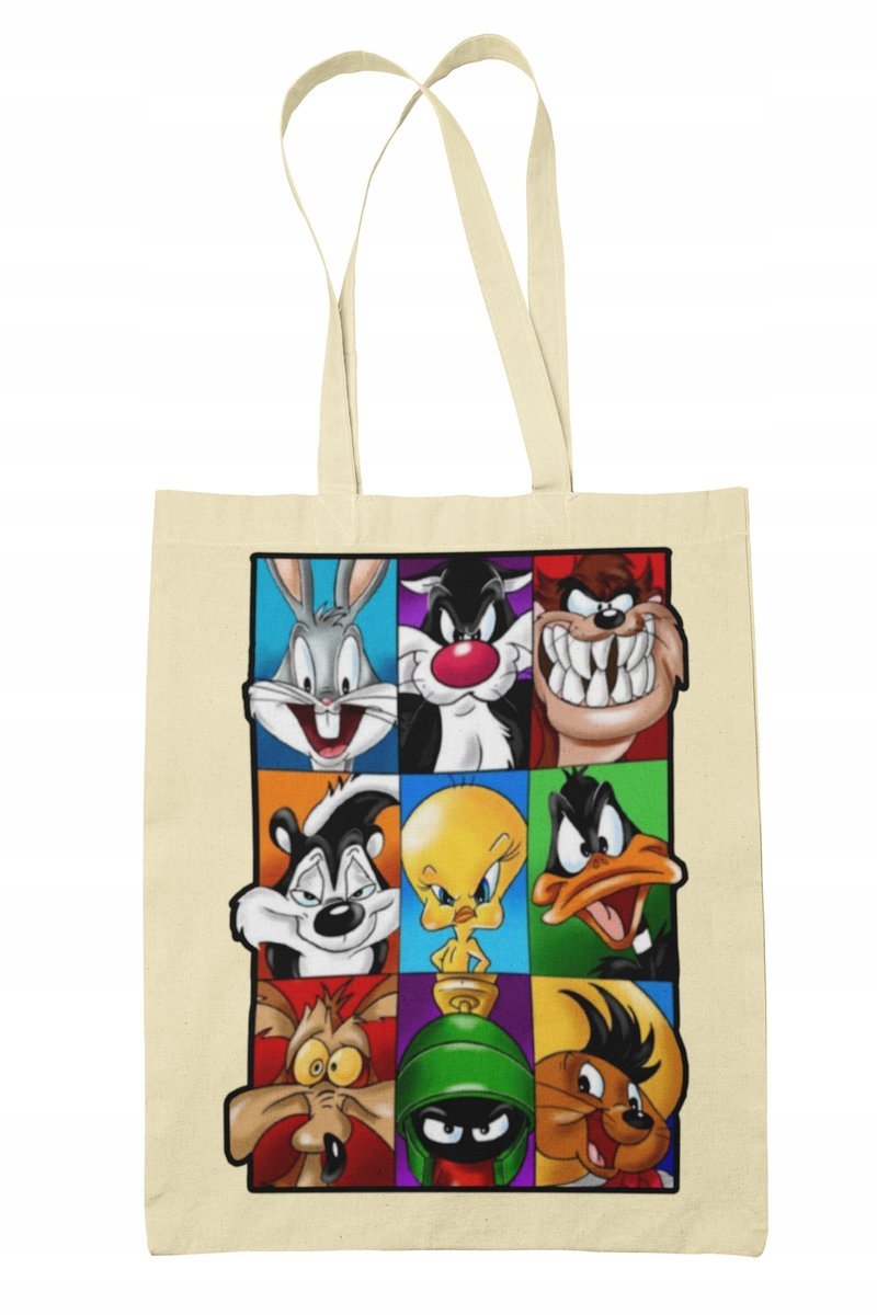 Torba Shopper-materiał-na ramie-prezen-Looney Tune