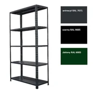 Szafy i regały magazynowe - Regał metalowy 175 x 90 x 30 cm 5p antracyt skręcany - miniaturka - grafika 1