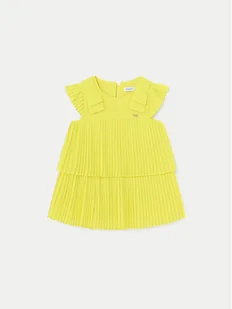 Mayoral Sukienka elegancka 1911 Żółty Regular Fit - Sukienki i spódniczki dla dziewczynek - miniaturka - grafika 1