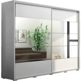 Szafa Przesuwna 230 z Lustrem A17 Skąpski Meble Sonoma, Grafit, 245 cm - Szafy - miniaturka - grafika 1