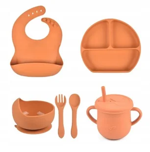 PIERWSZE NACZYNIA ZESTAW DO KARMIENIA DLA DZIECI SILIKONOWE NACZYNIA - Miseczki i talerzyki dla dzieci - miniaturka - grafika 1