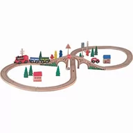Pociągi dla dzieci - Woody Zestaw kolejka z mostem 40 elementów 91121 - miniaturka - grafika 1