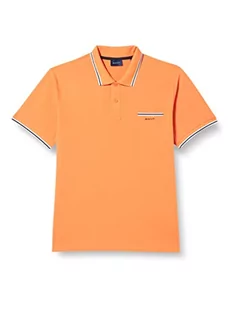 GANT Męska koszulka polo 3-call Tipping SOLID SS Pique, Apricot Orange, standardowa, Apricot Orange, M - Koszulki męskie - miniaturka - grafika 1