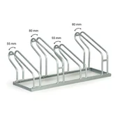Wieszaki na rower - Stojak na rower na ziemi, dwie szerokości kół 55 i 80 mm, 4 miejsca - miniaturka - grafika 1