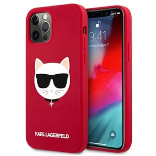 Karl Lagerfeld Choupette Head Silicone - Etui iPhone 12 Pro Max czerwony - Etui i futerały do telefonów - miniaturka - grafika 1